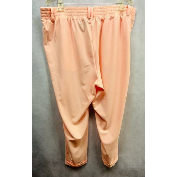 Torrid Womens Peach Taper Crepe Cuffed Hem High Rise Pull On Pants Size 1X New - Picture 3 of 6